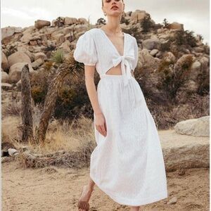Cleobella Leanna ankle dress in white size Large